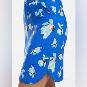 Peter Millar Alice Petal Hem Skort - Royal Blue Floral - Size Small